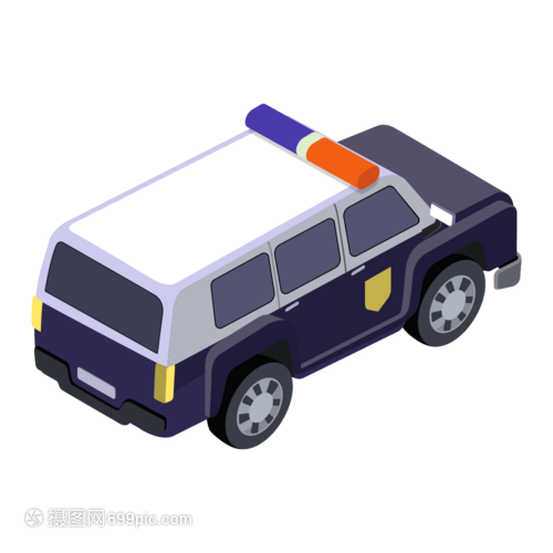 2.5D卡通藍色面包警車 從創意概念到插畫實現